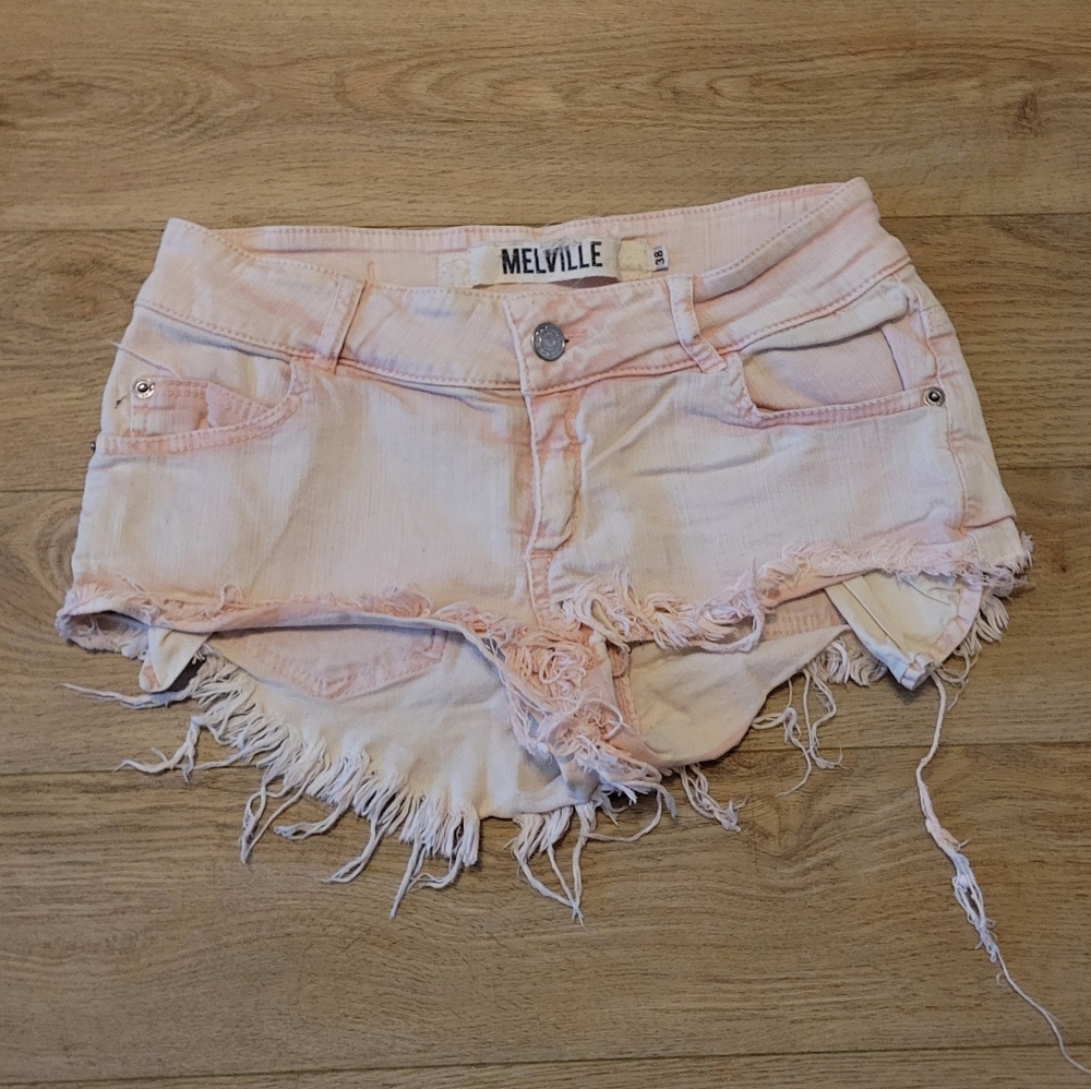 Brandy Melville Pink Distressed Shorts